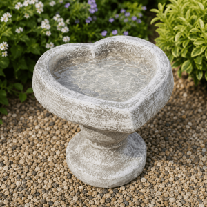Heart bird bath