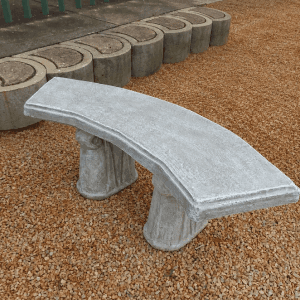 Half round cement bench
