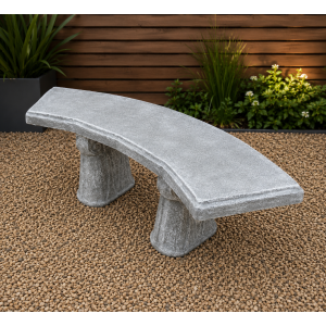 half round cement bench