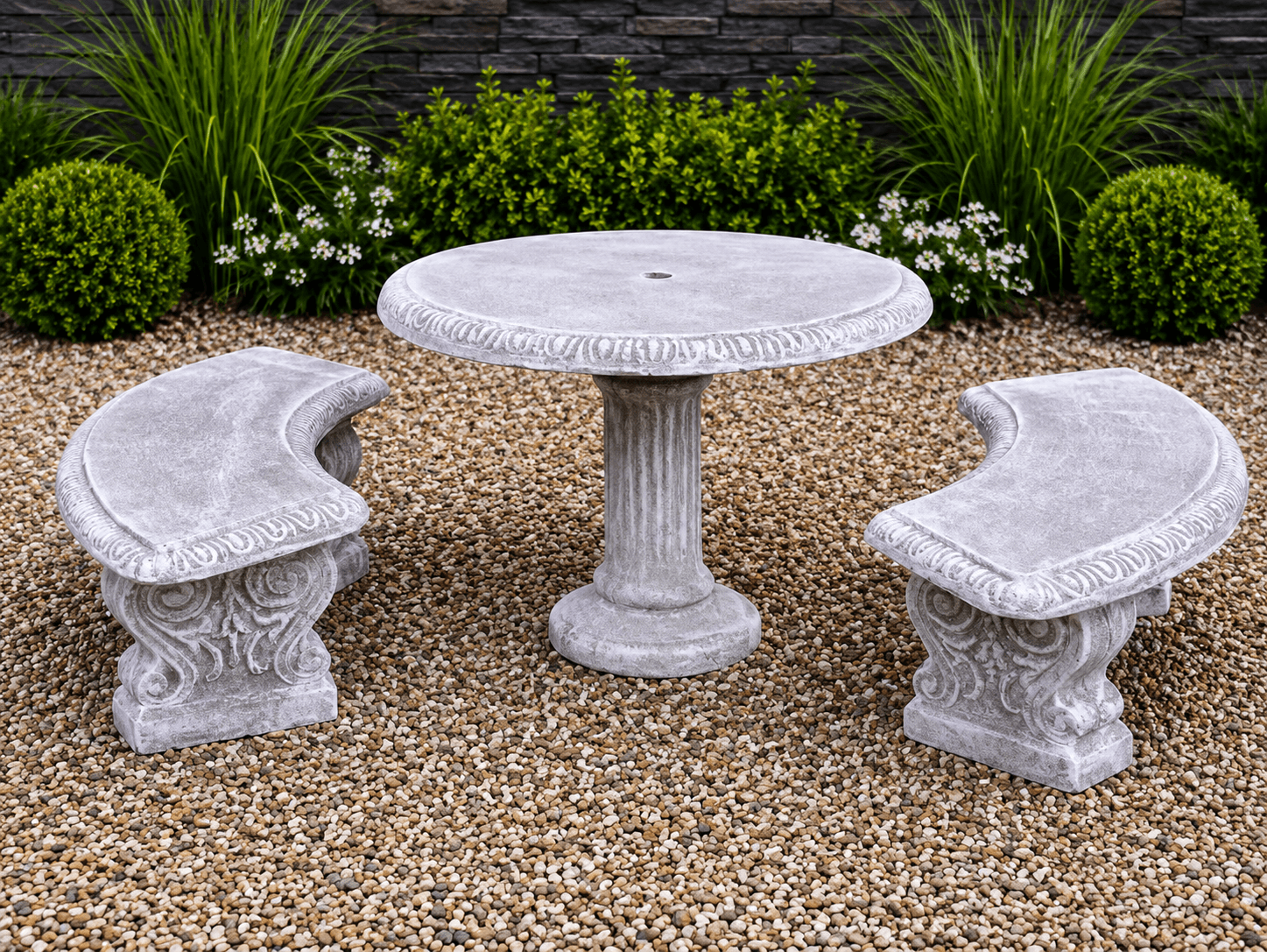Classic Cement Bench Set